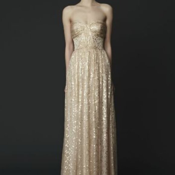ERIN by Erin Fetherston Dresses & Skirts - Erin Fetherston Shirred Metallic Chiffon Gown